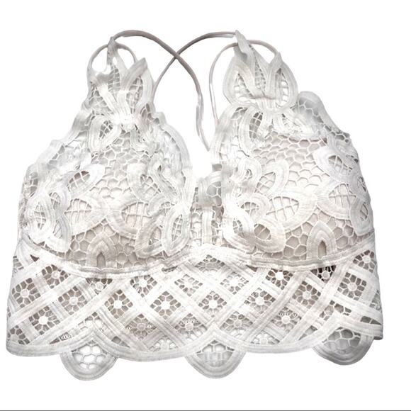 NWOT - WHITE BRALETTE unbranded Boho-inspired bralette white - Picture 10 of 13